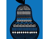Pear Art Print Fruit Illustration Geomery Children decor, Kids Room, Wedding Birthday Anniversary Gifts