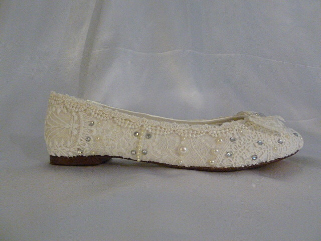 Sweet Wedding Ballet flats..vintage lace and Swarovski crystals..custom orders