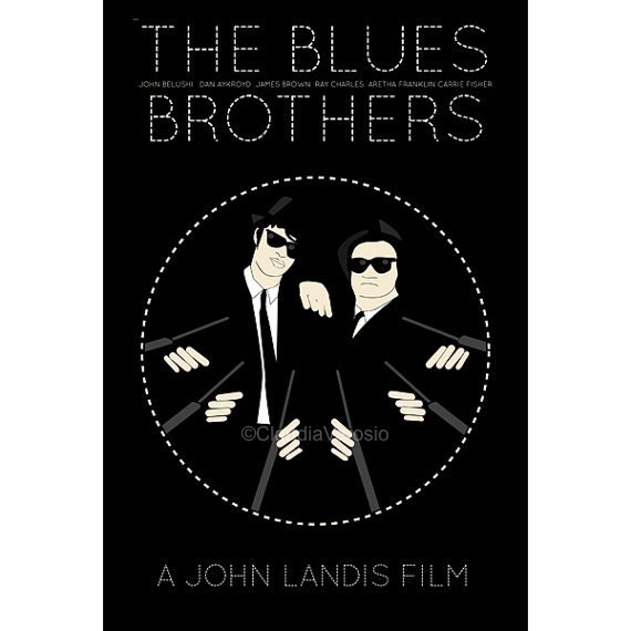 Movie poster The Blues Brothers 12x18 inches retro print