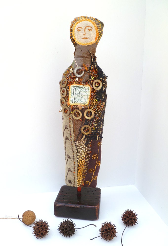 Art doll IV, fiber art soft sculpture