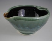 Glossy Green Mixing Bowl with Spout and Handle