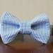 Seersucker Dog Bow Tie Collar (Bowtie) - Your choice of color