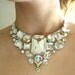 Crystal AB Necklace, Rhinestone Bib Necklace, Bridal Jewelry, Clear Rhinestone Necklace