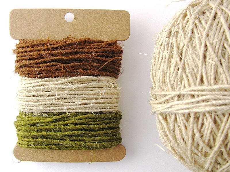 Hemp Twine / Eco-Friendly String / 3 Colour Sample Pack / 2mm Thick / 12 Metres Total / Fair Trade