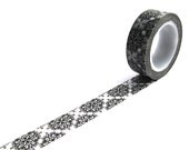 Washi Tape - Pretty Black & White Pattern - 15mm x 10 metres - High Quality Masking Tape