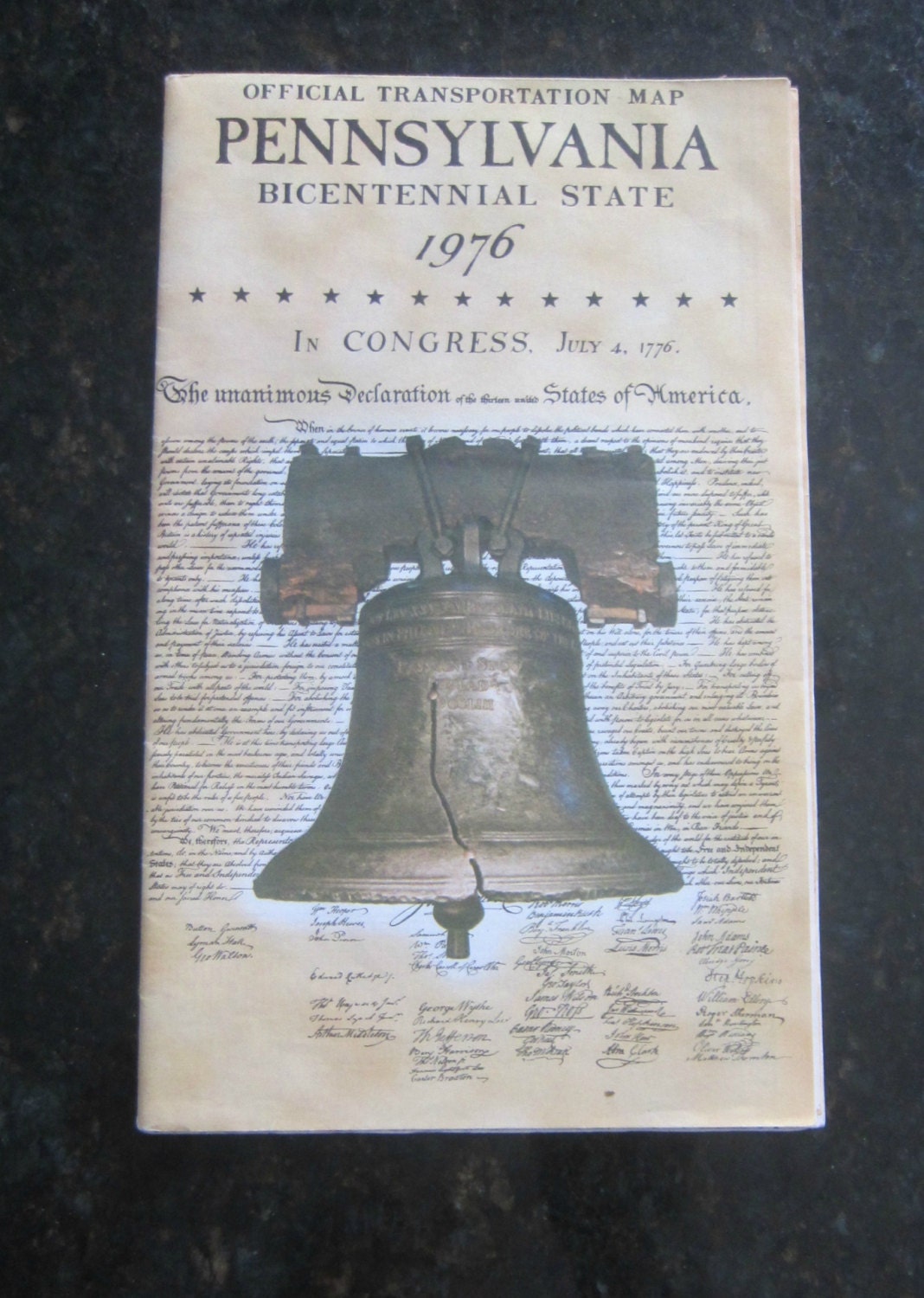 Vintage Map - 1976 - Bicentennial Pennsylvania
