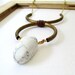 Statement Necklace. White Howlite Stone & Vintage Brass.