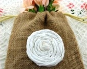 Burlap Rose Collection Floral Fancy Burlap Drawstring Bag Il_170x135