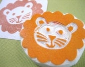 Lion Rubber Stamp Hand Carved Animal