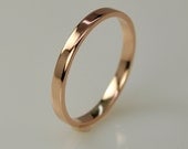 Rose Gold Wedding Band, Simple Stacking Ring 14K Gold, Recycled Eco Friendly, Sea Babe Jewelry