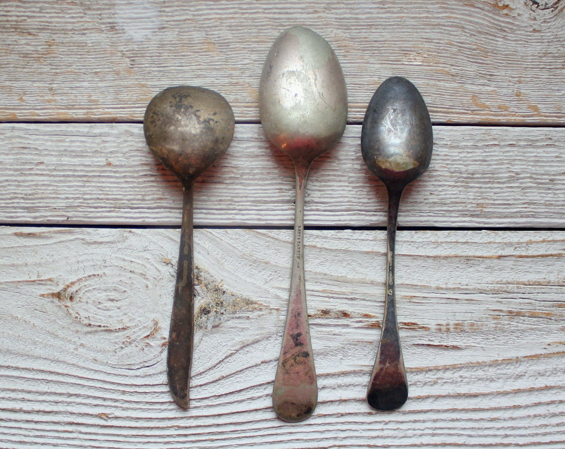 Three Antique Spoons - Vintage