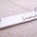 Personalized Jewelry - Silver Bar Necklace - Mothers Necklace
