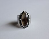 East Wind West Wind.....sterling silver, saginite agate ring