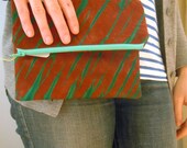 Large hand-dyed zipper pouch