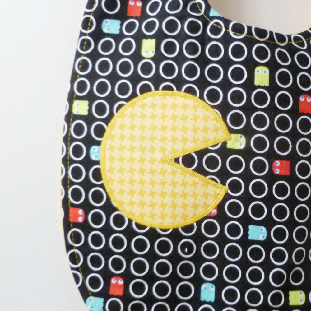 PacMan Baby Bib with Snaps