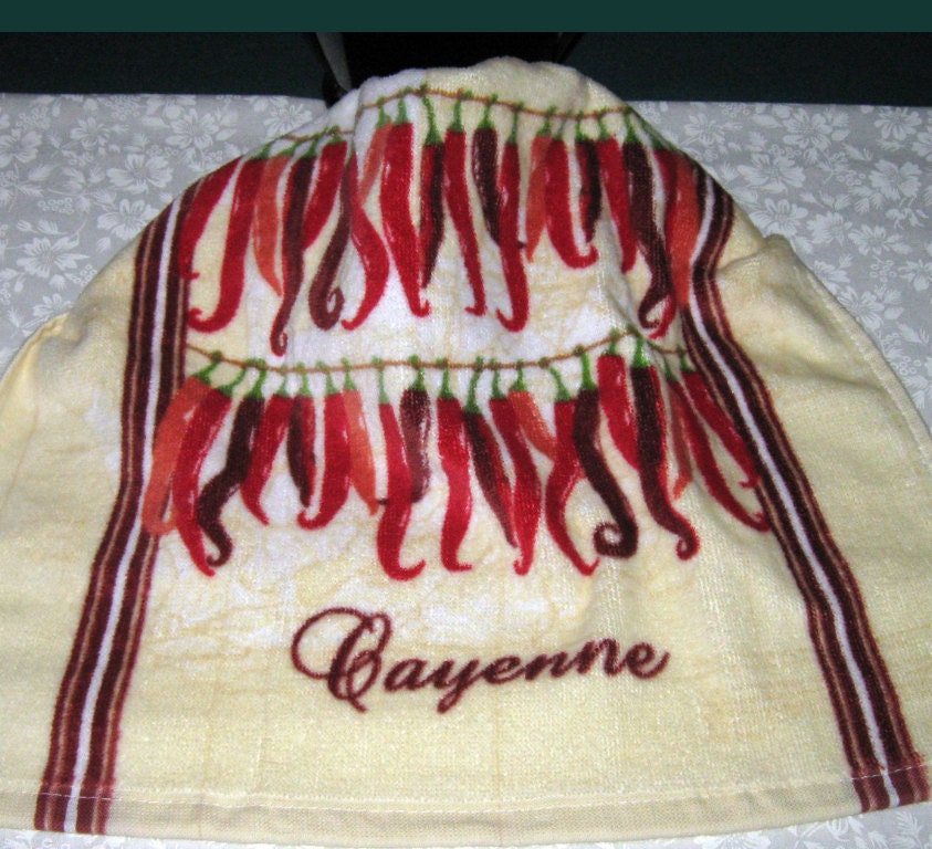 Crochet Hanging Towels, Cayenne Pepper design