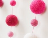 Be My Valentine Wool Felt Ball Garland - 4 yards - 60 balls 1cm/2cm