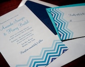 Chevron Wedding Invitation Sample - "Ithaca"