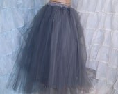 Formal Silver Gray Floor Length Tulle Skirt Adult All Sizes MTcoffinz