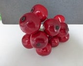 Large Vintage Bunch of Lacquered Spun Cotton Red Apples