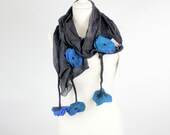 REDUCED Felted scarf NEW collection 2012 special and wears marvellously torquoise