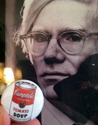 Andy Warhol Campbell's Tomato Soup badge