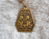 vintage swallows floral necklace