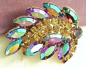 Gorgeous BRILLIANT Watermelon Rhinestone Brooch