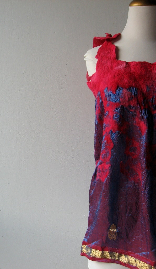 Nuno Felted Silk Top ( S or M size)