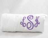Monogrammed Plus Size waffle robe kimono spa robe Personalized embroidered bridesmaid gift