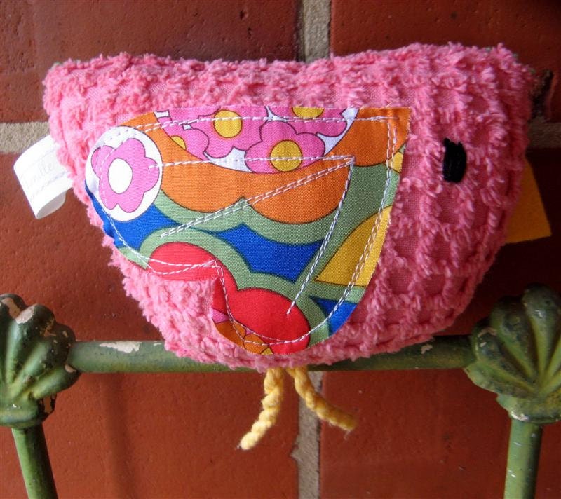 Hilda  Plush  Vintage Chenille Birdie Rattle