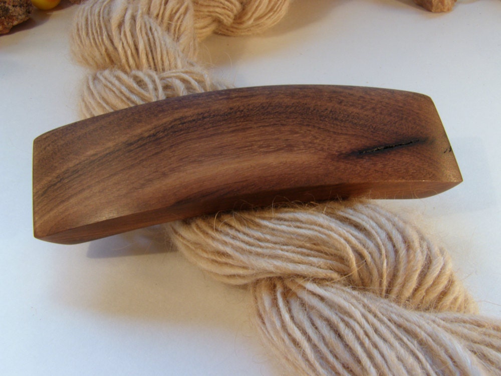 Large Hair Clip, Oregon-Myrtlewood, lifetime guarantee, dark wood, wooden hair accessory, wood barrette, olive accessory