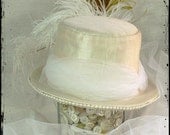 White Edwardian Mini Top Hat