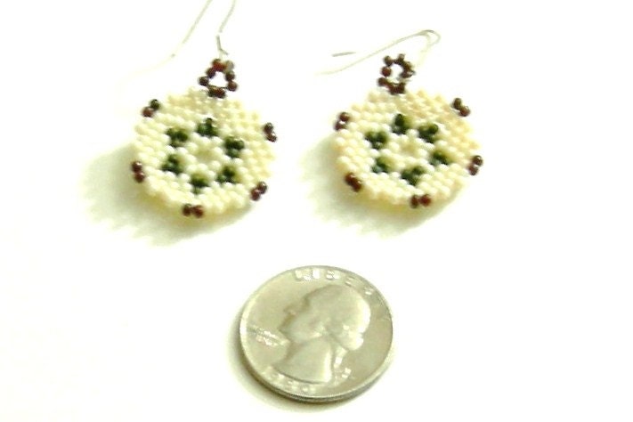 Beaded basket earrings