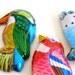 3 Tin Toy BIRD brooches, 60s Japanese metal toy costume jewelry,