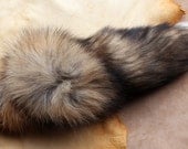 Real eco-friendly cross fox fur totem dance tail on extra strong carabiner keychain for shamanic ritual and dance CR03