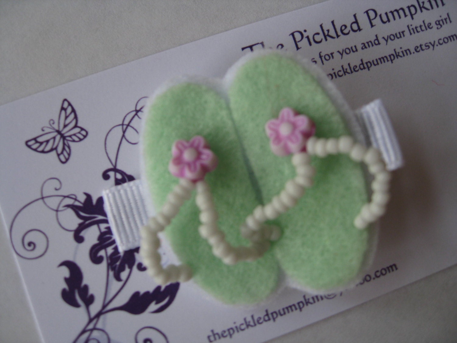 Mint Flip Flops Felt Clip