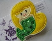 Mermaid in Green Embroidered You choose hair color
