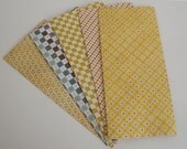 5 Assorted groovy retro "aged/vintage look" legal size envelopes, size 10 envelopes, mailing envelopes, scrapbook envelopes, 4 x 9 1/4