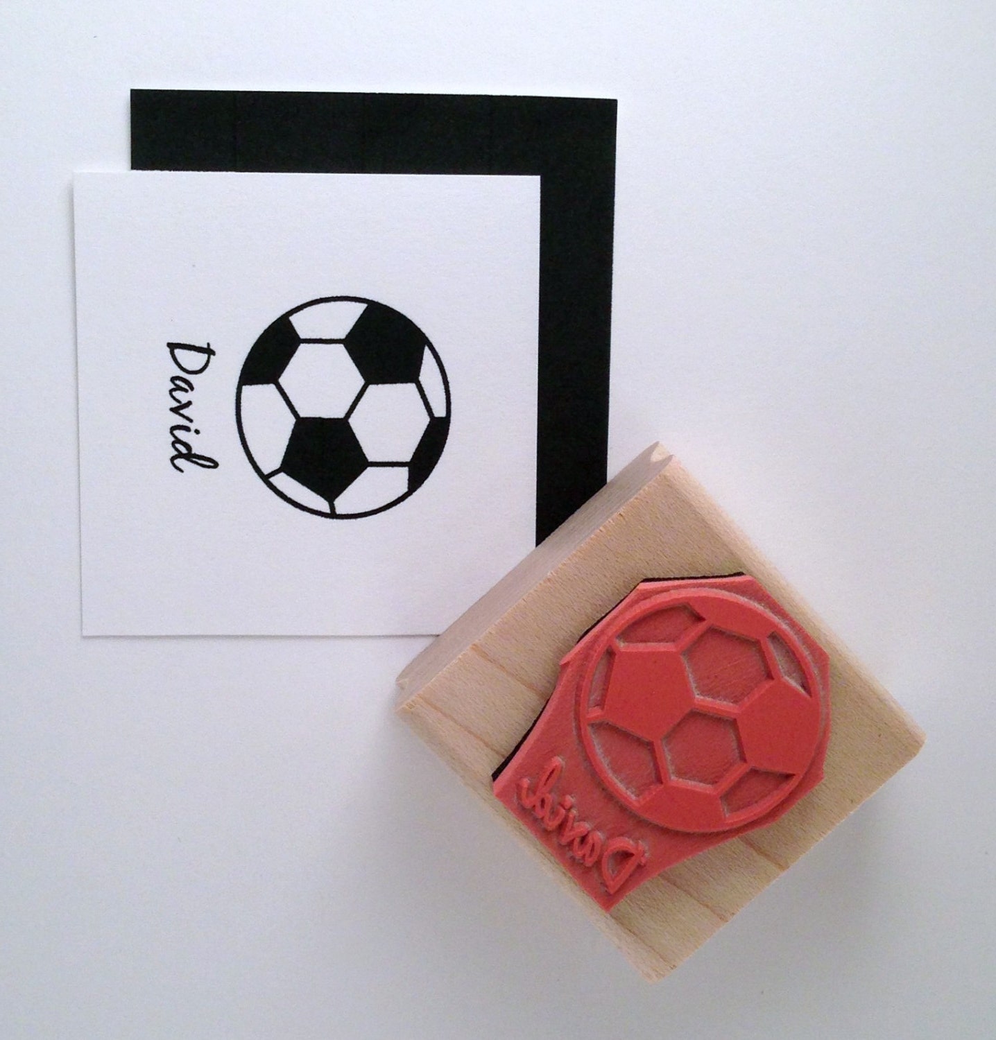 Soccer Ball Personalized  Rubber Stamp