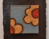 Ceramic Tile Wall Plaque (honey-yellow, blue,red) - Meagan Chaney Gumpert (03-24)