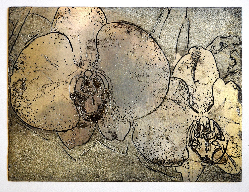 Orchids: Metal Etching Printing Plate