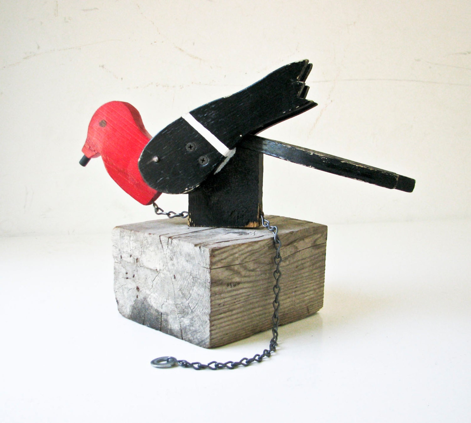 Wood Woodpecker Door Knocker - Outsider Art - Naive Art