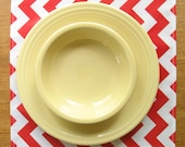 Wipe clean Placemat / Chevrons, choose your color / Kitchen / Vinyl Apron / Laminated Placemat / Wipeable / Waterproof