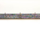 Wall Coat Rack Handmade Paper Horizontal Colorful Mosaic Pastel Striped