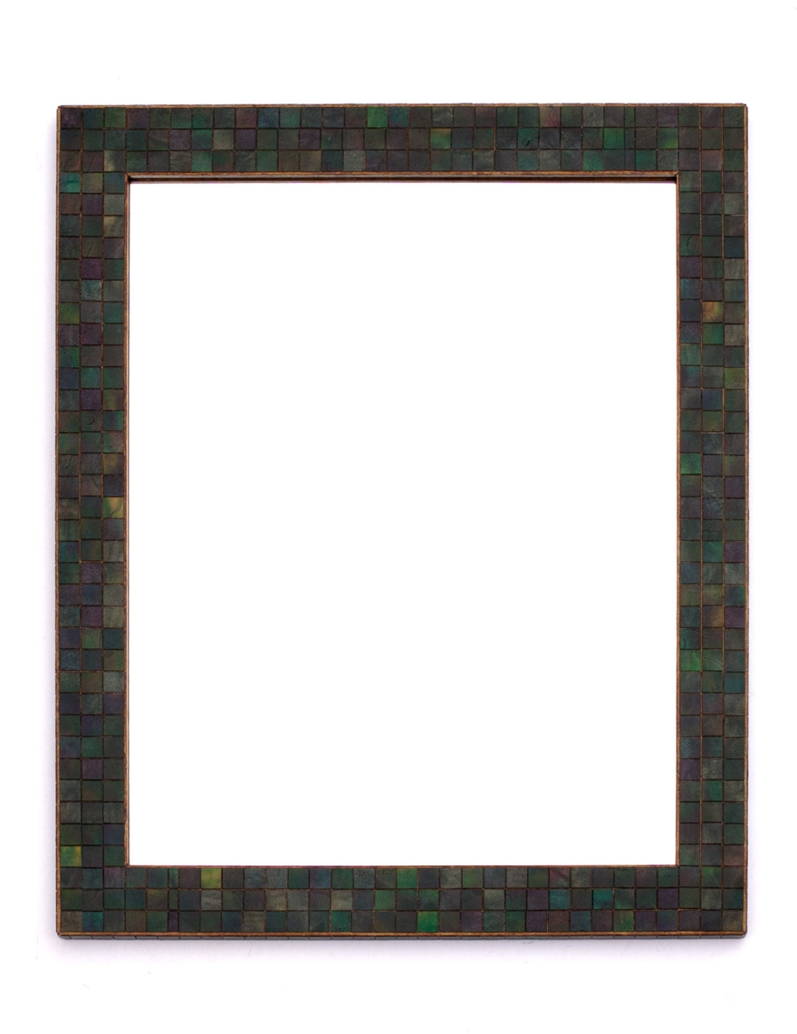 Rectangle Wall Mirror Handmade Paper Mosaic Jewel Tone Tiles 12x16