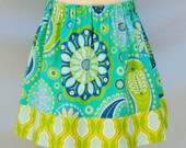 SKIRT SALE -  Turquoise Paisley Skirt - Kissing Kumquats 2013