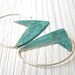 Geometric Verdigris Earrings - handmade copper and sterling silver dangle earrings with verdigris patina, Etsy