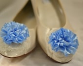 Marie Antoinette Blue Ruffle & Ivory Flats