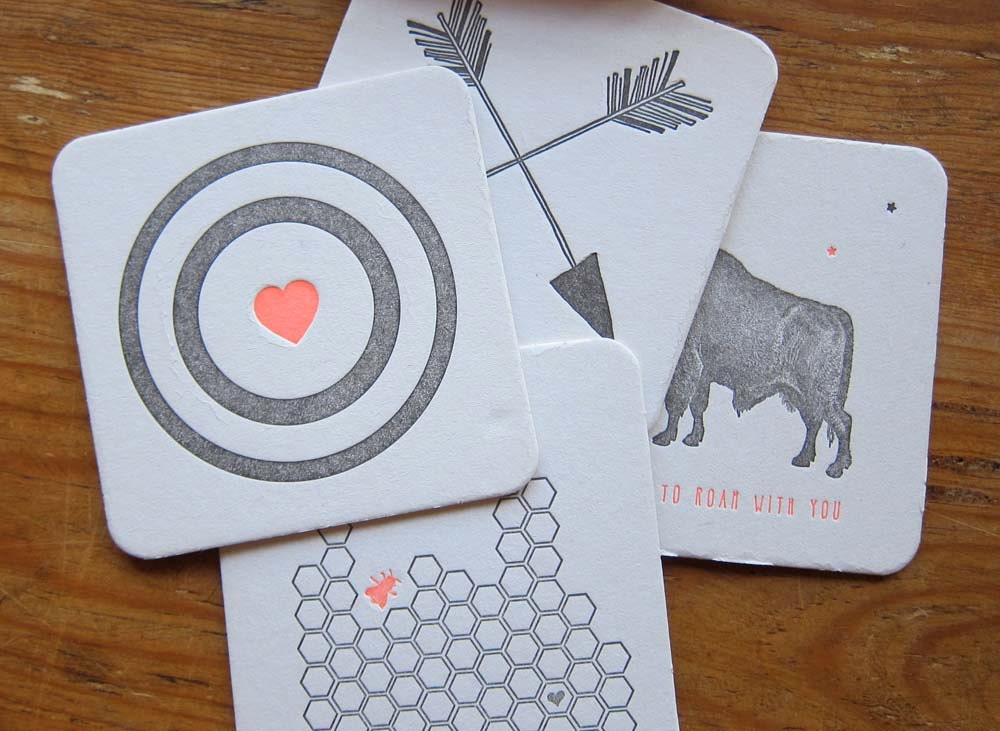 SALE letterpress coasters